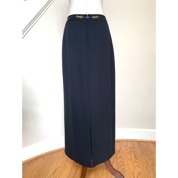 Black dressy midi skirt with gold belt detail, 12 - Picture 3 of 13